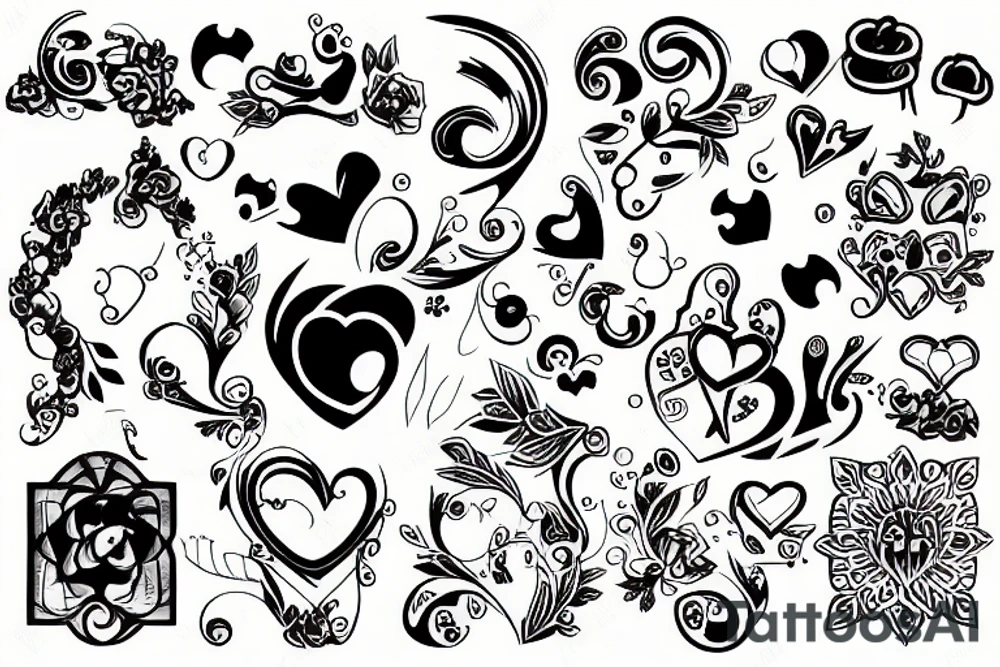 2 puzzle elements in love tattoo idea