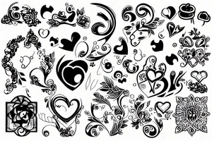 2 puzzle elements in love tattoo idea