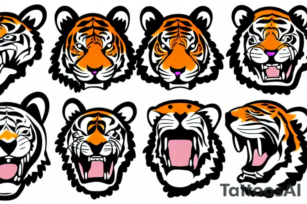 a tiger eating a dog tattoo idea