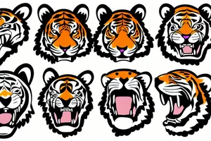 a tiger eating a dog tattoo idea