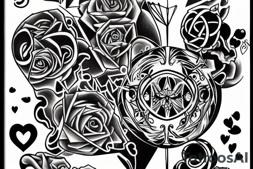 2 puzzle elements in love on moonlight tattoo idea