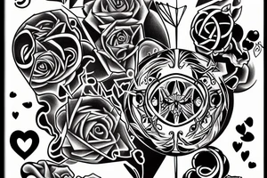 2 puzzle elements in love on moonlight tattoo idea