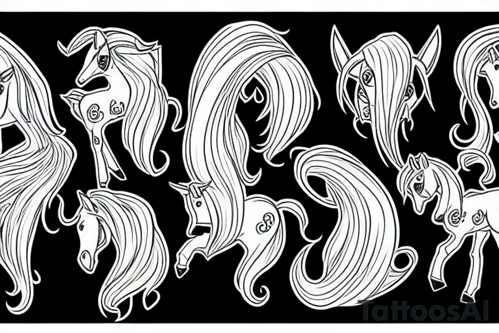 Death metal aqua poney tattoo idea