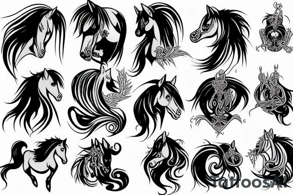Death metal aqua poney tattoo idea
