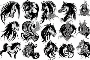 Death metal aqua poney tattoo idea