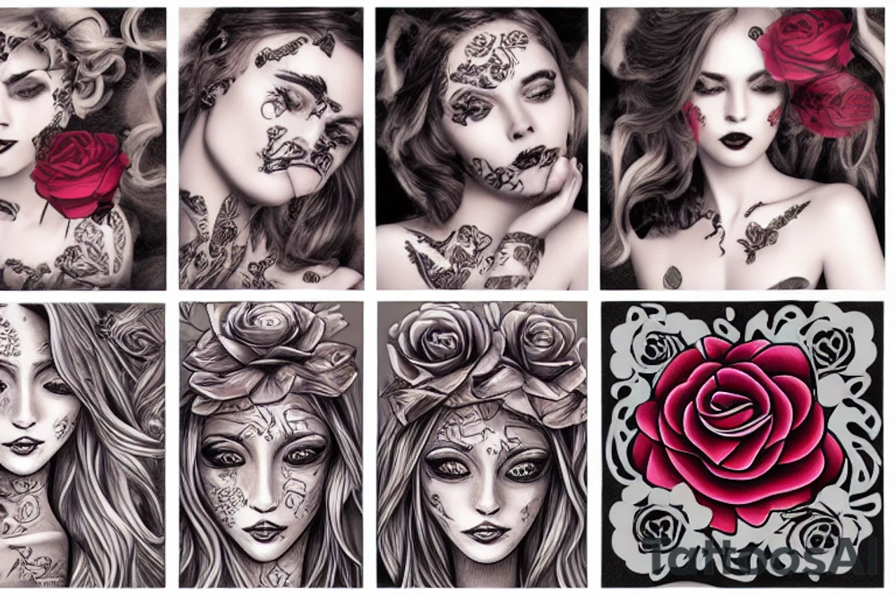 Girl rose tattoo idea