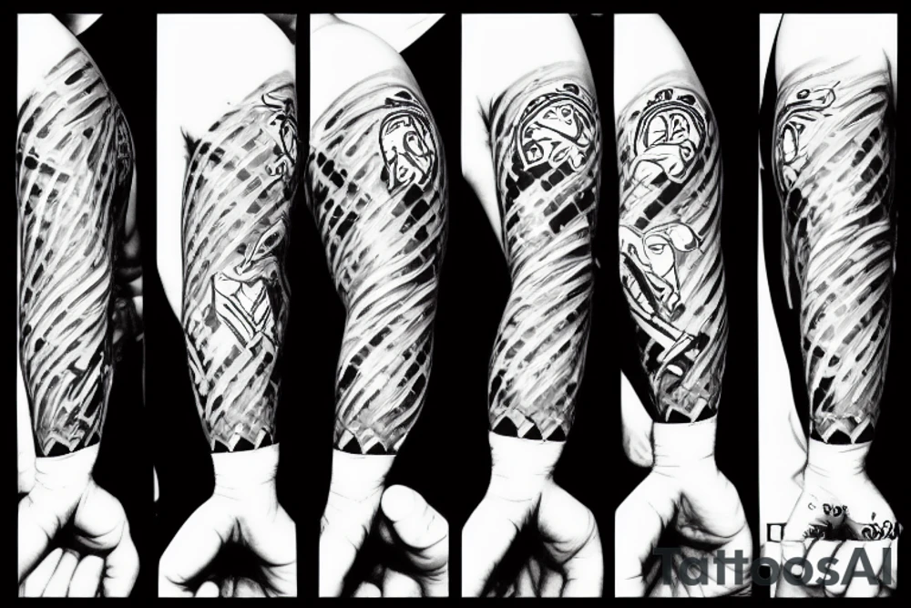 Black and white karate fist tattoo idea