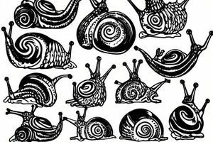 a snail eating salad tattoo idea