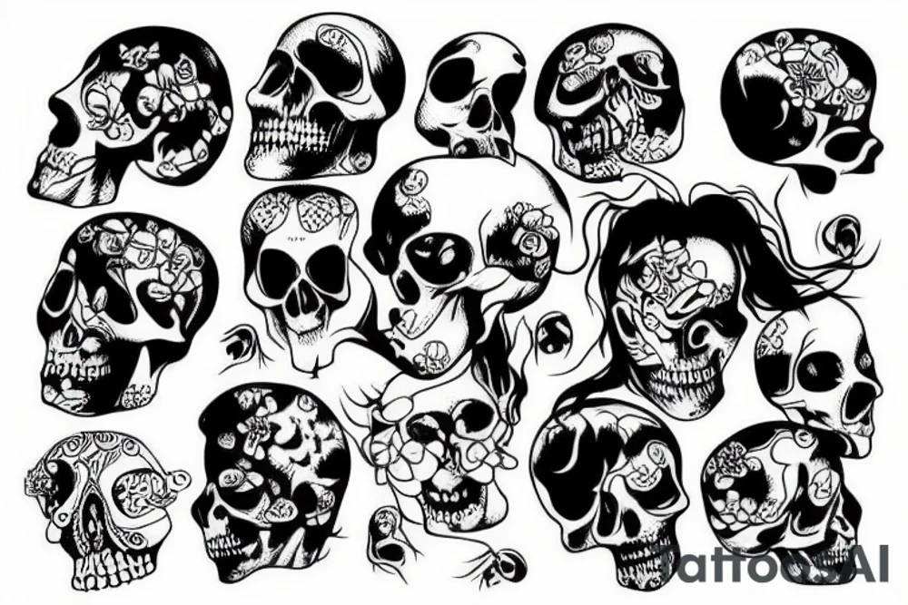 Cracked skull tattoo idea