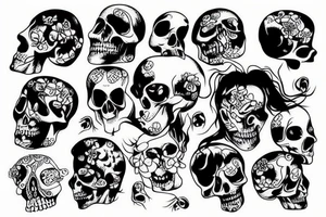 Cracked skull tattoo idea