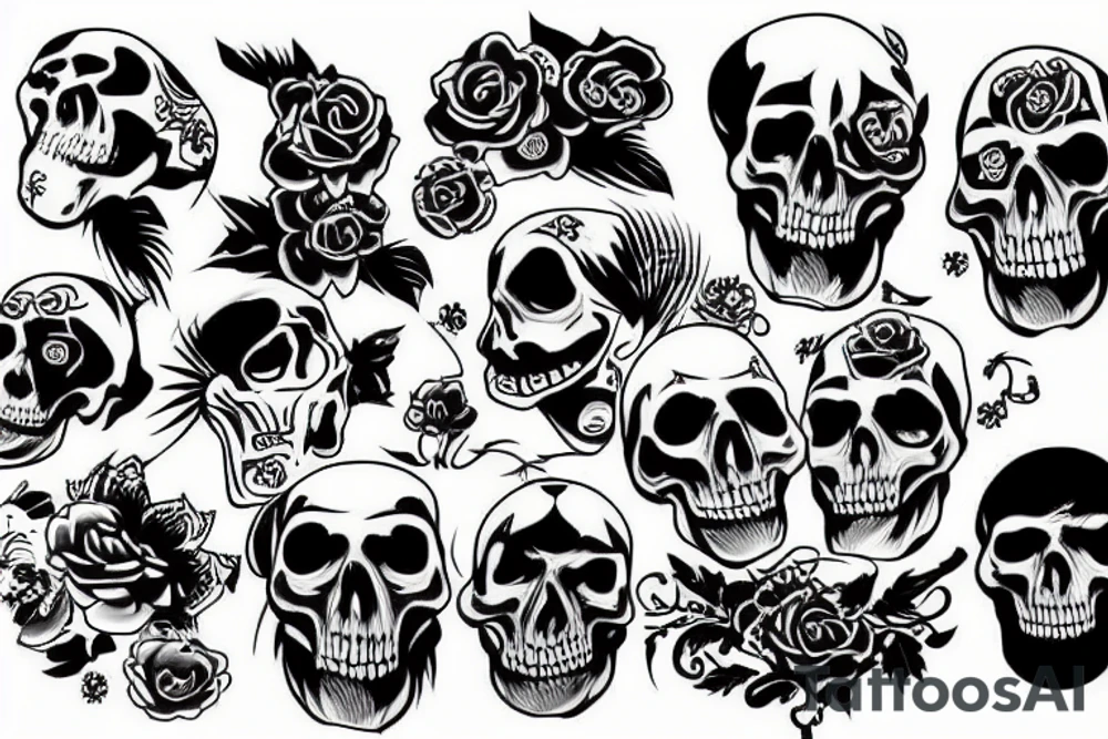 Cracked skull tattoo idea
