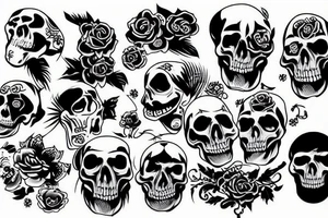 Cracked skull tattoo idea