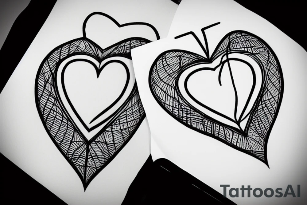 simple heart line tattoo idea