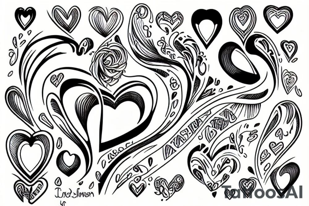 simple heart line tattoo idea