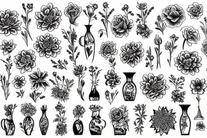 flower vase tattoo idea