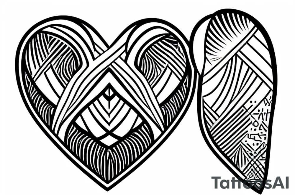 simple heart line tattoo idea