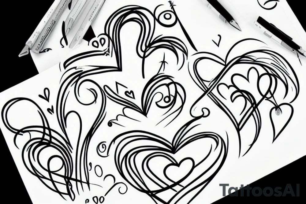 simple heart line tattoo idea