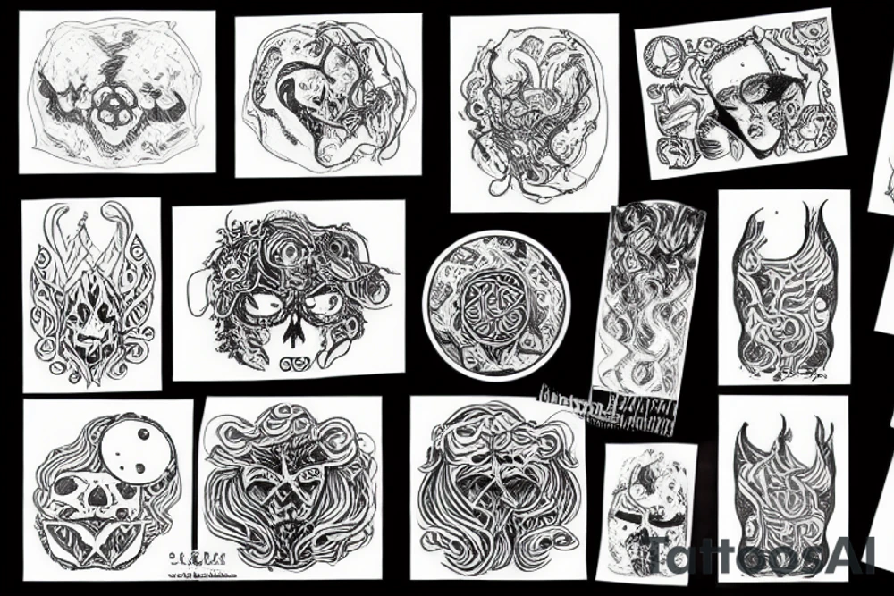 Eldur og Is, Icelandic, Hand-drawn tattoo idea