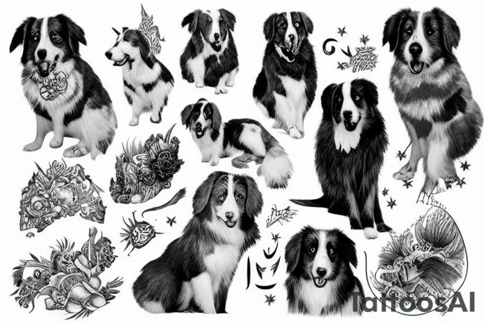 australian shepard tattoo idea