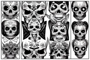 moth with skull tattoo idea