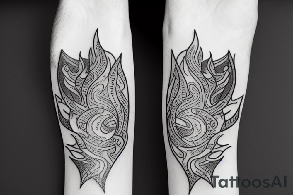 Fire and Ice, tattoo that reminds me of the good time spent in iceland tattoo idea