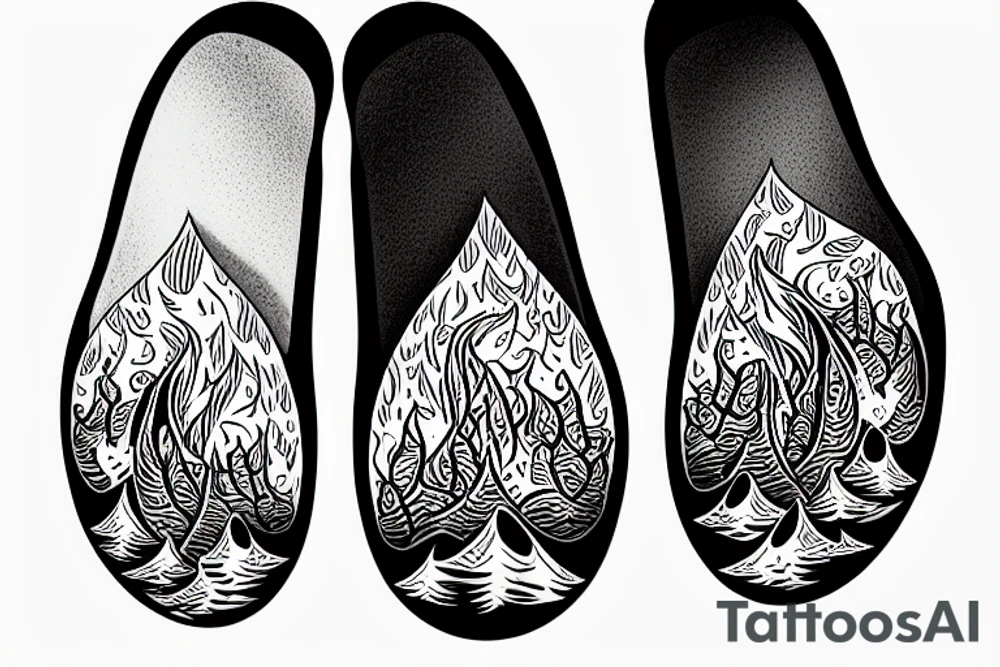 Fire and Ice, tattoo that reminds me of the good time spent in iceland, very small tattoo on the sole of the foot tattoo idea