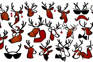 reindeer dancing in the sky with sunglasses tattoo idea