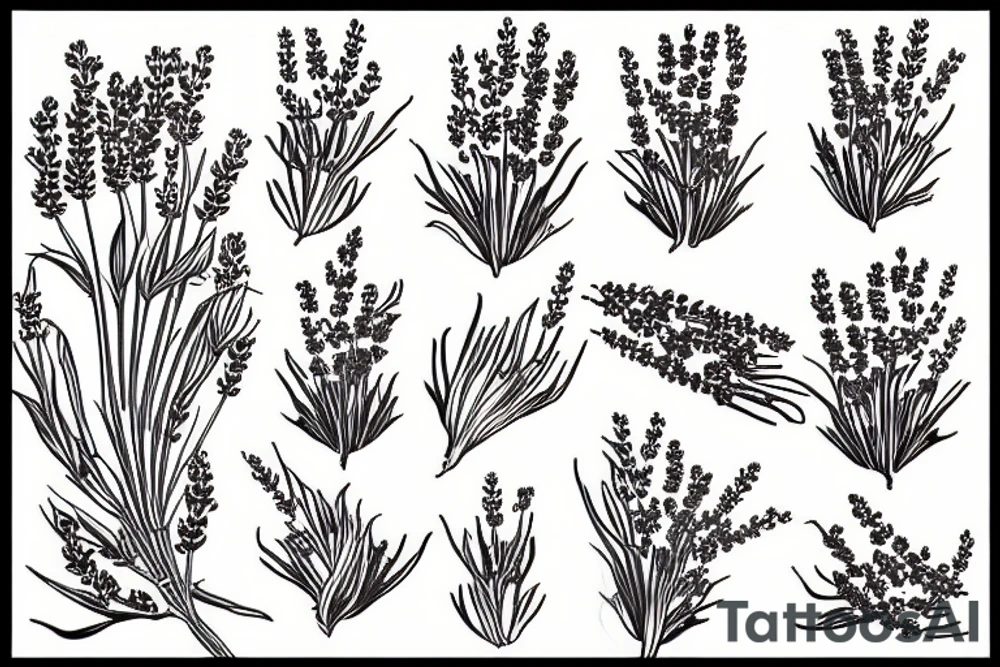 lavender plant tattoo idea