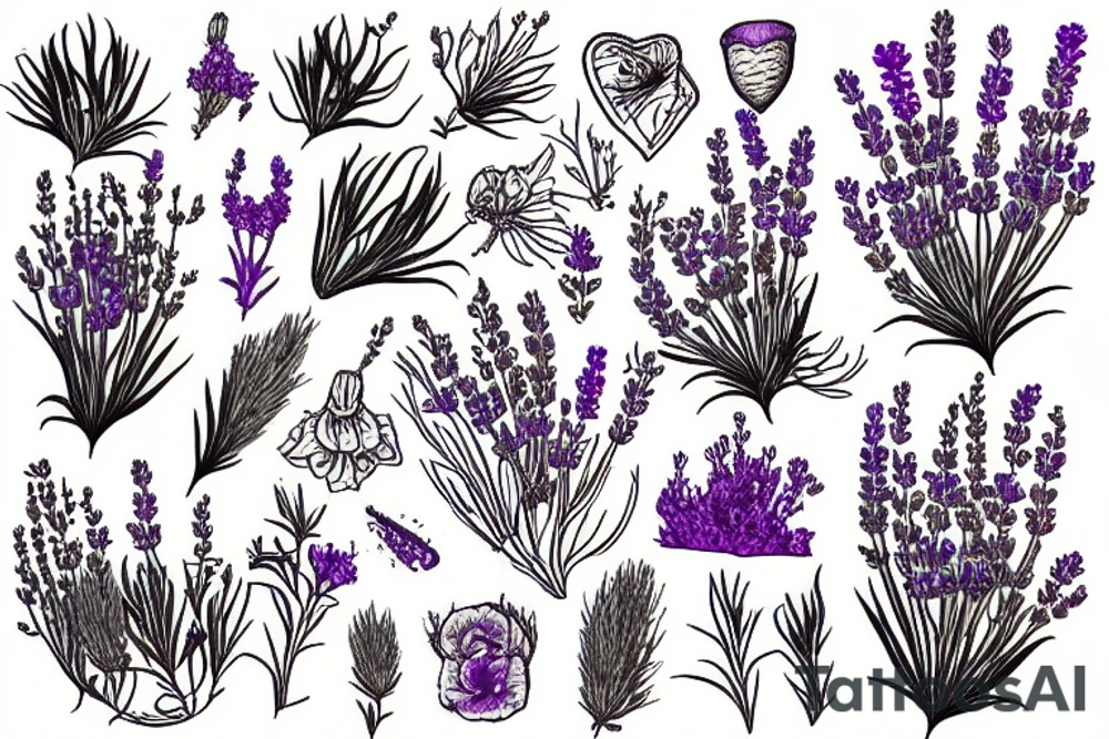 lavender plant tattoo idea