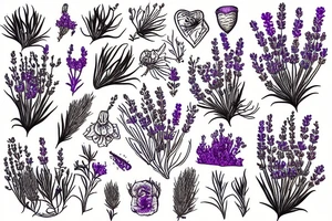 lavender plant tattoo idea