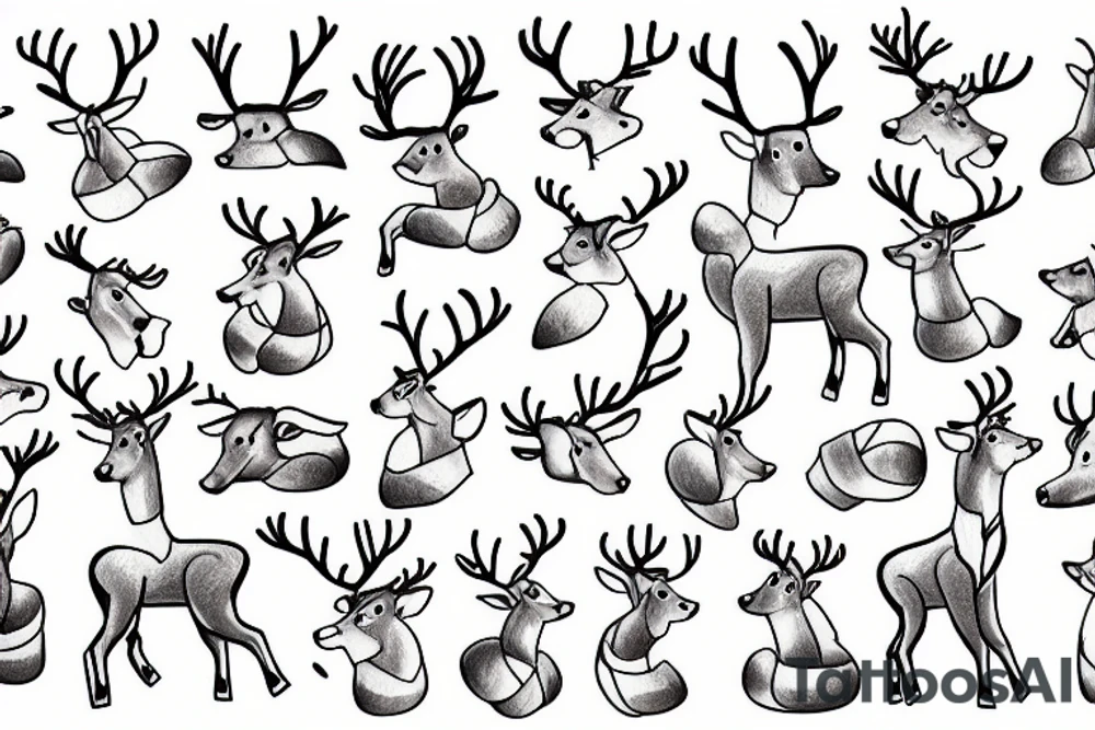 reindeer on the clouds tattoo idea