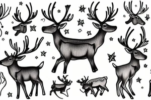reindeer on the clouds tattoo idea