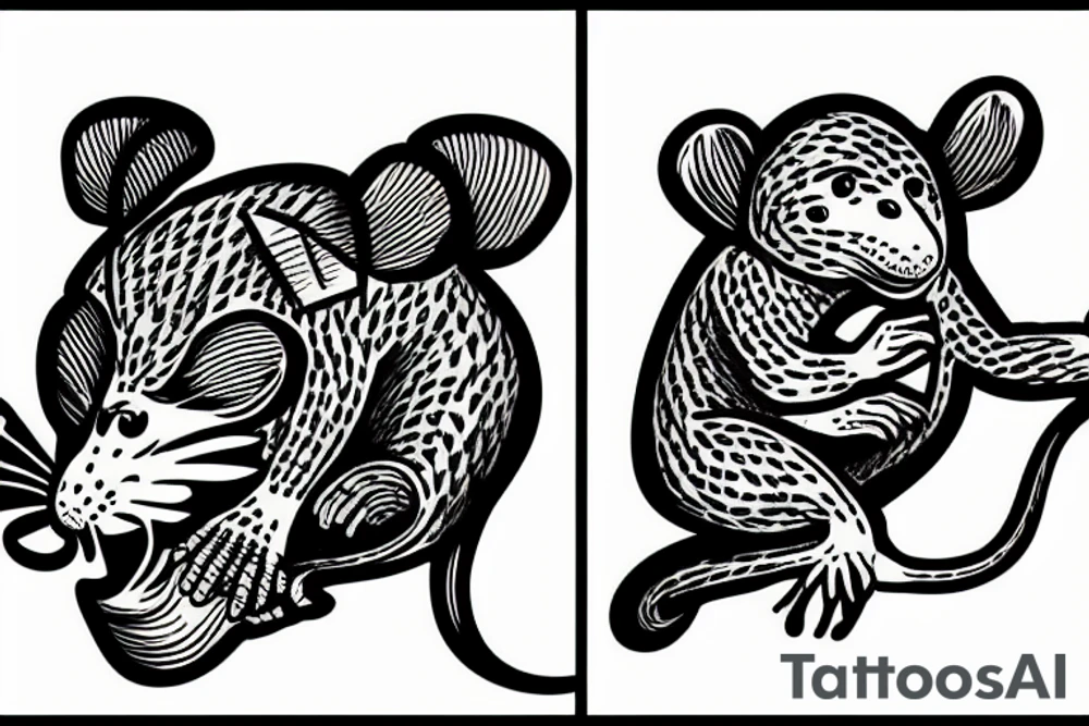 Ape rat mouse tattoo idea