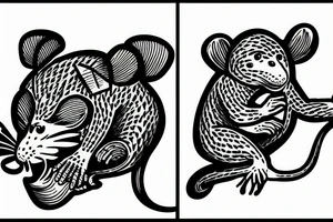 Ape rat mouse tattoo idea