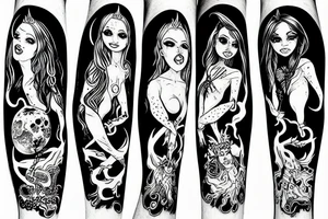 one legged witch tattoo idea