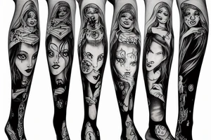 one legged witch tattoo idea