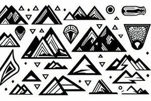 Sunset over Mountains tattoo idea