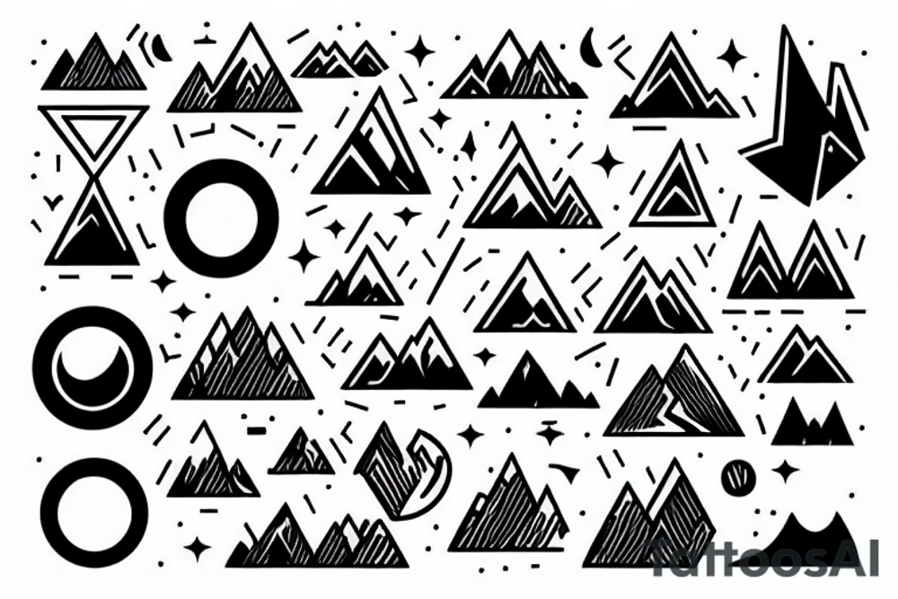 Sunset over Mountains tattoo idea