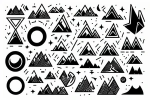 Sunset over Mountains tattoo idea