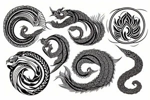 Ouroboros and lotus tattoo idea