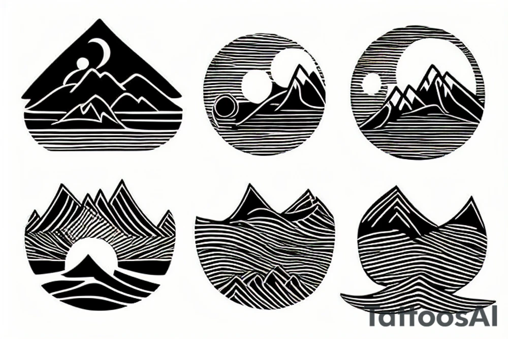 Sunset over Mountains tattoo idea