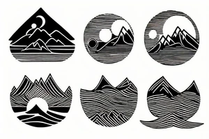 Sunset over Mountains tattoo idea