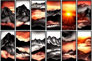 Sunset over Mountains tattoo idea