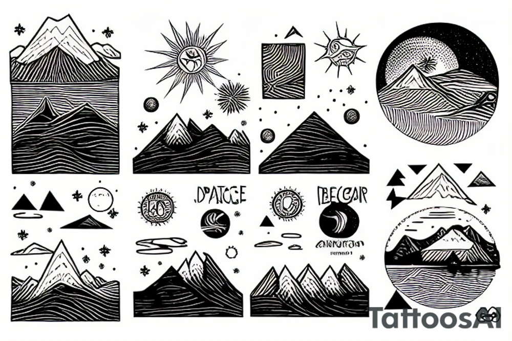Sunset over Mountains tattoo idea