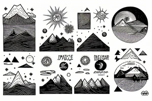 Sunset over Mountains tattoo idea