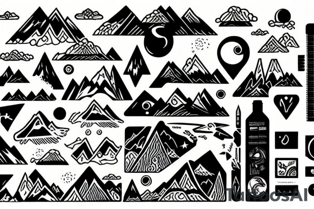 Sunset over Mountains tattoo idea