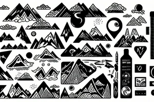 Sunset over Mountains tattoo idea