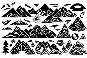 Sunset over Mountains tattoo idea