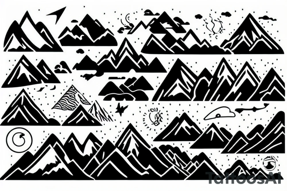 Sunset over Mountains tattoo idea