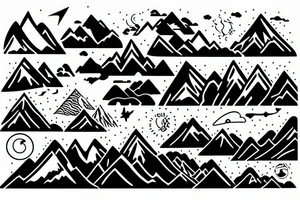 Sunset over Mountains tattoo idea